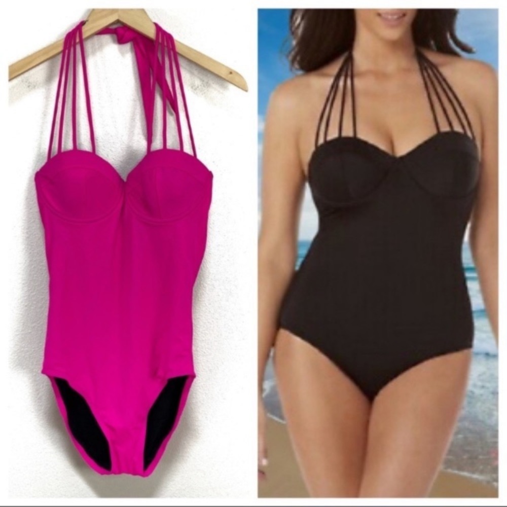 100 Degrees Pink Halter One-Piece Swimsuit Women’s Sz Medium NWT